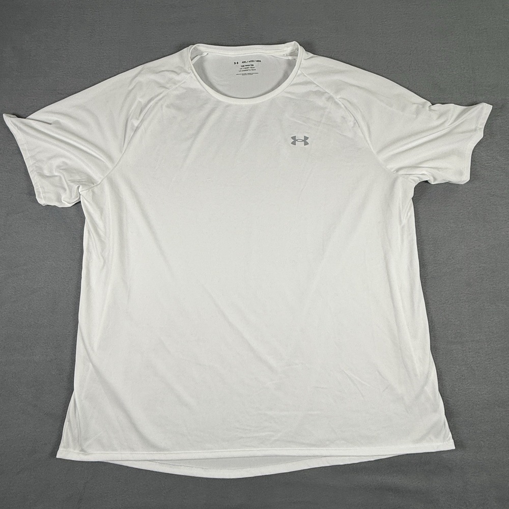 Under Armour Mens Loose Fit T-shirt Short Sleeve White Workout Athletic Size 4XL